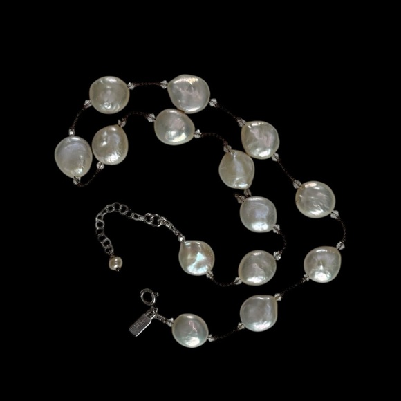 Margo Morrison | Sterling Silver Coin Pearl Necklace | 20” Adjustable - Picture 12 of 14